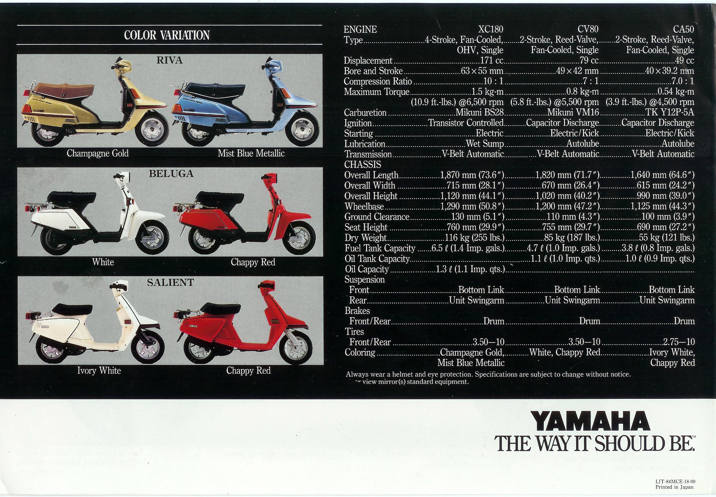 ★ YAMAHA BELUGA 125 & HONDA LEAD 125 ★ 1986 Essais Scooters Road Test #a786 